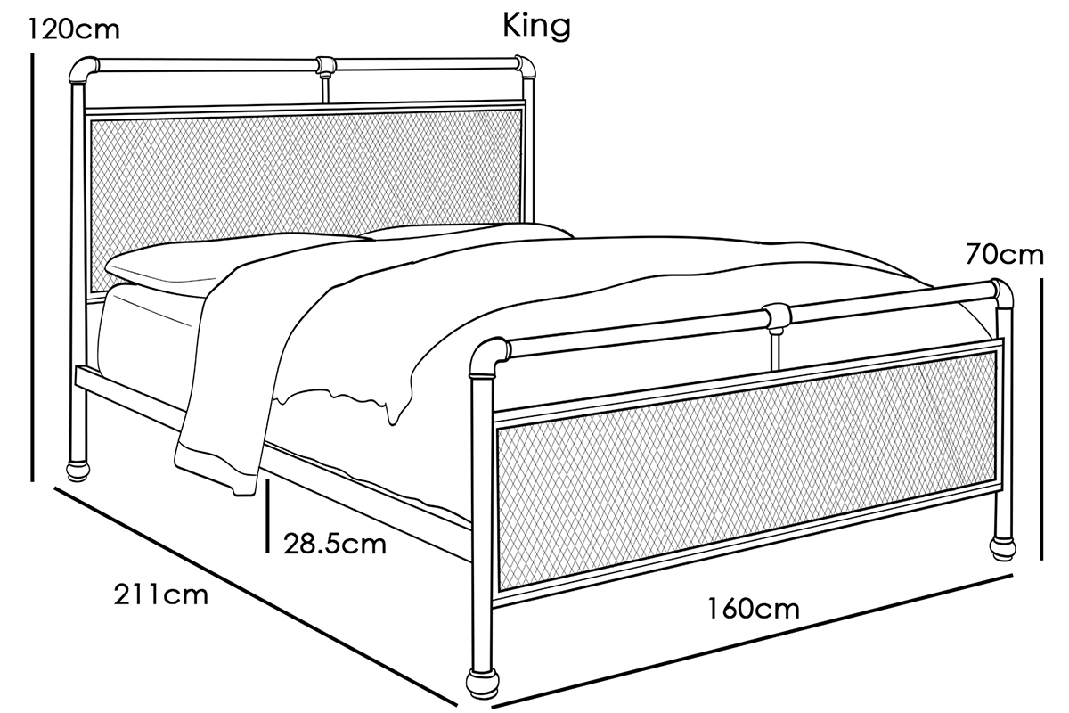 Cambridge Industrial Metal Bed