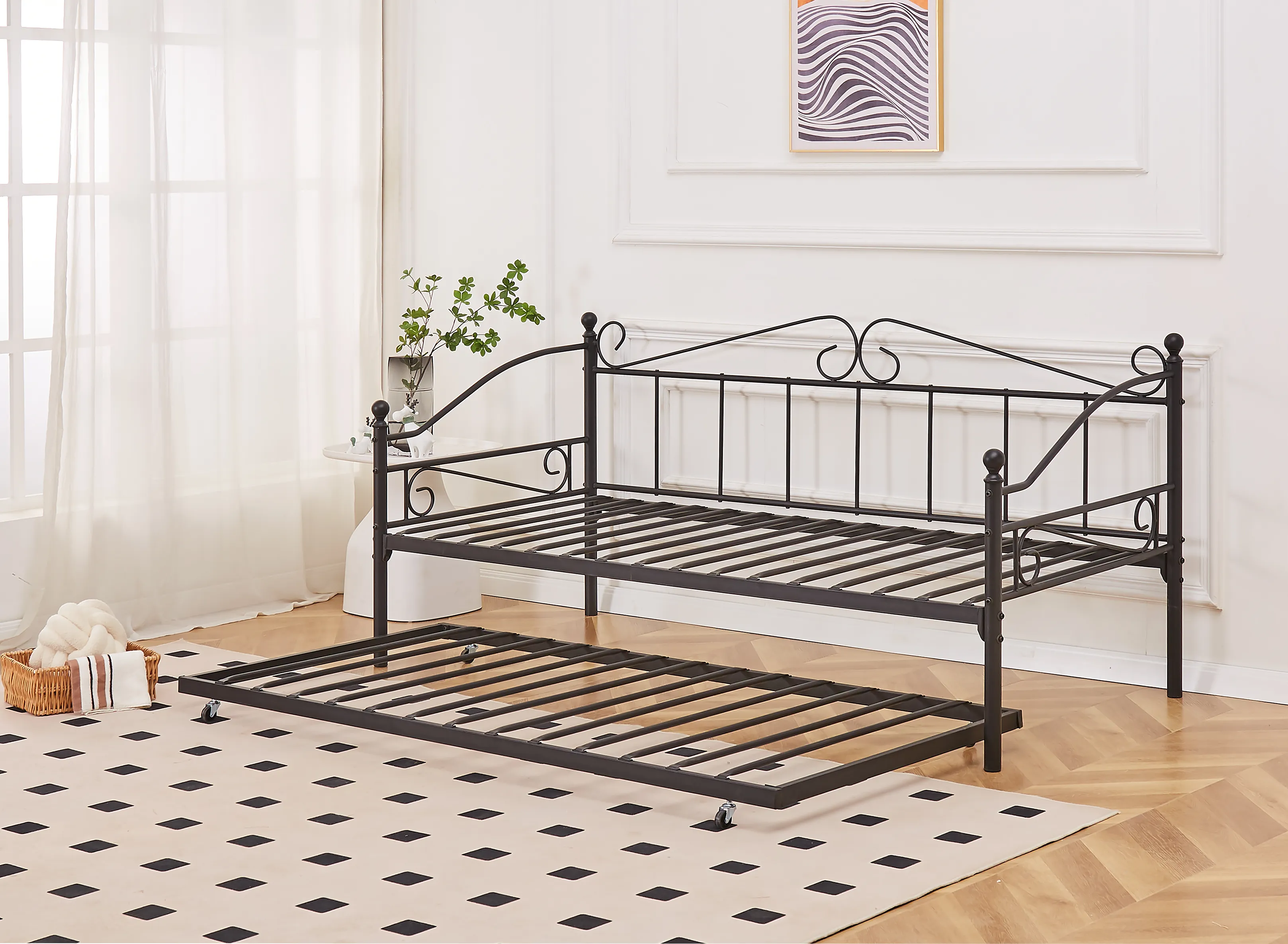 Ashford Vintage Black Metal Day Bed Frame
