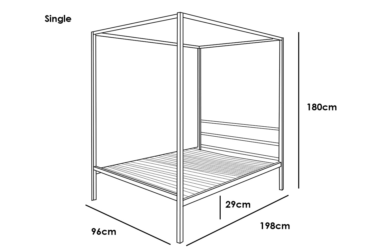 Chalfont Four Poster White Metal Bed