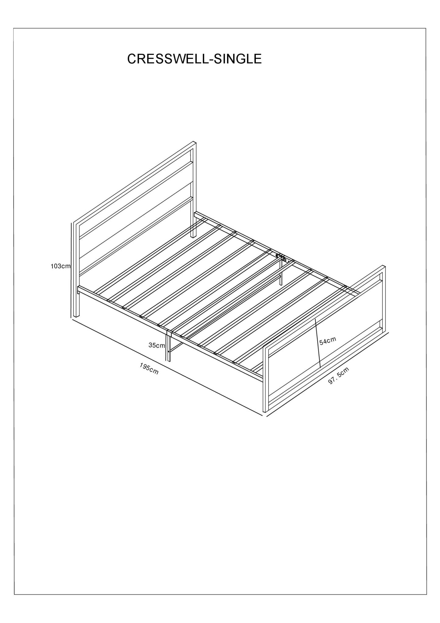 Cresswell Metal and Wooden Bed