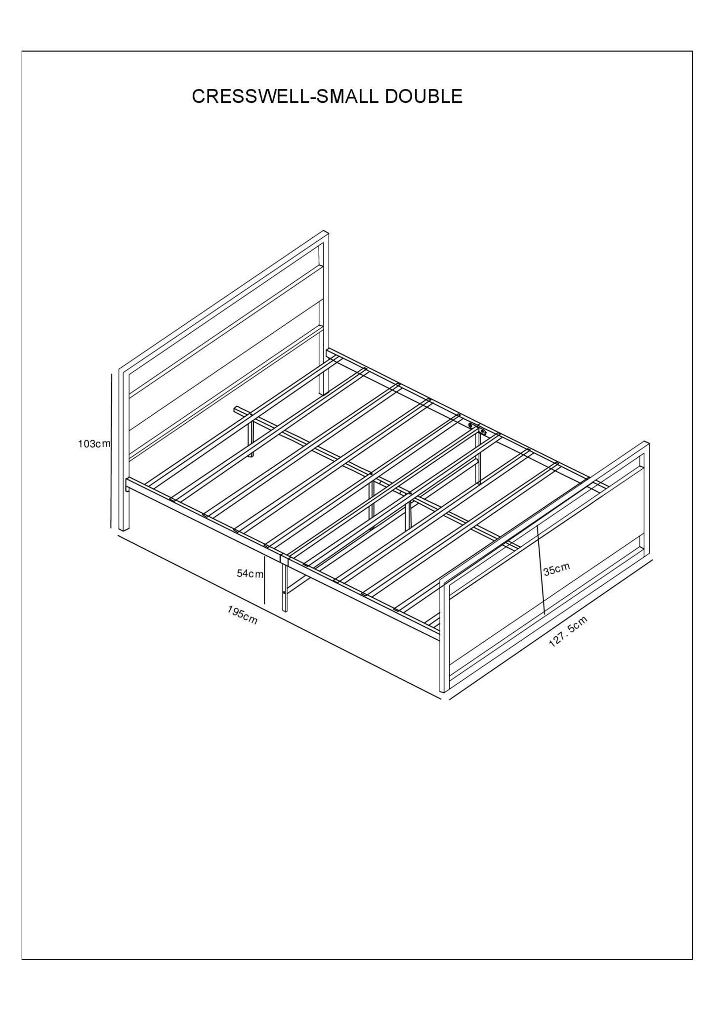 Cresswell Metal and Wooden Bed