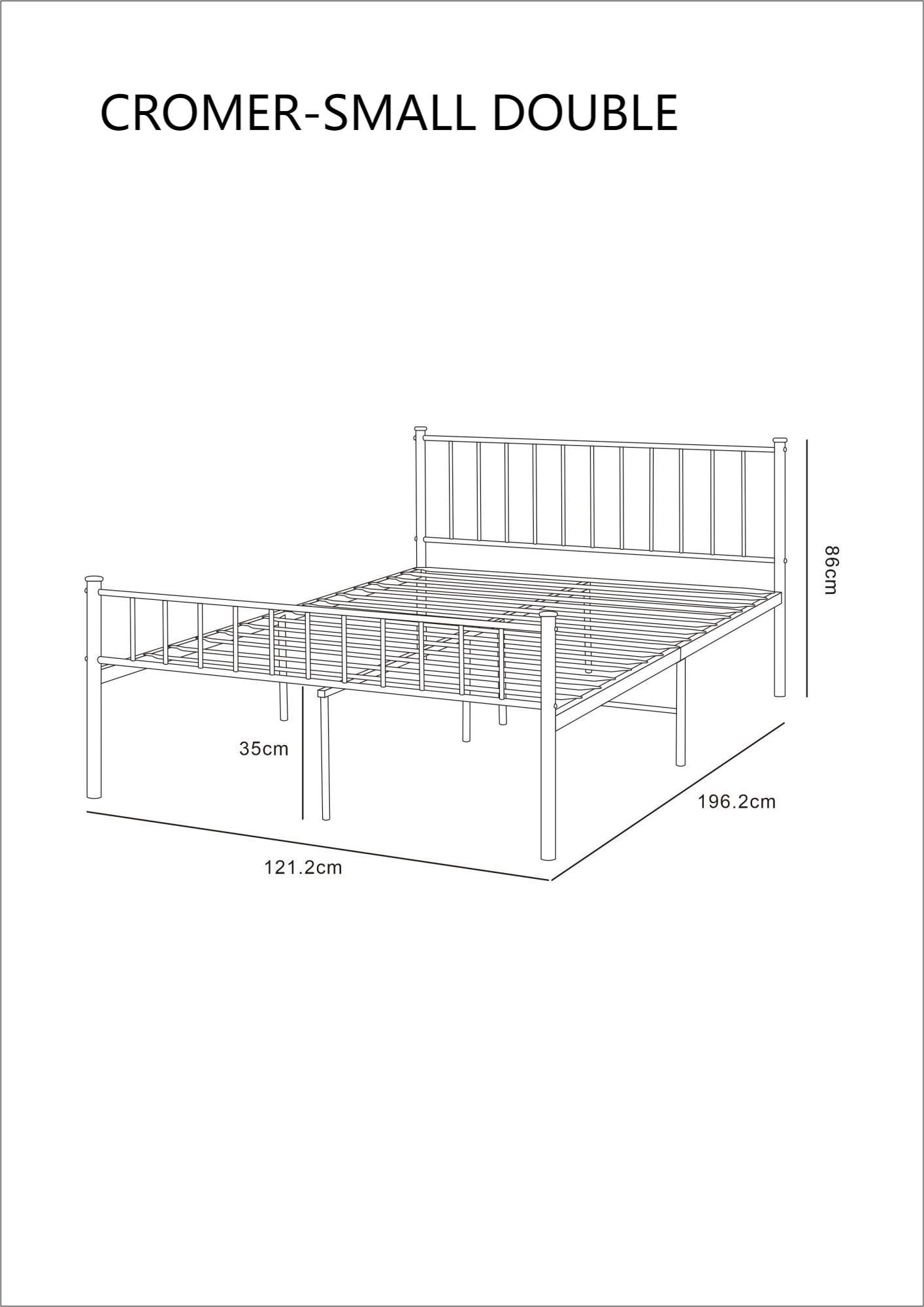 Cromer Modern Black Metal Bed Frame