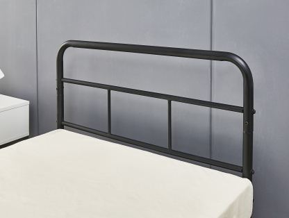Eva Black Metal Bed Frame with Curved Headboard