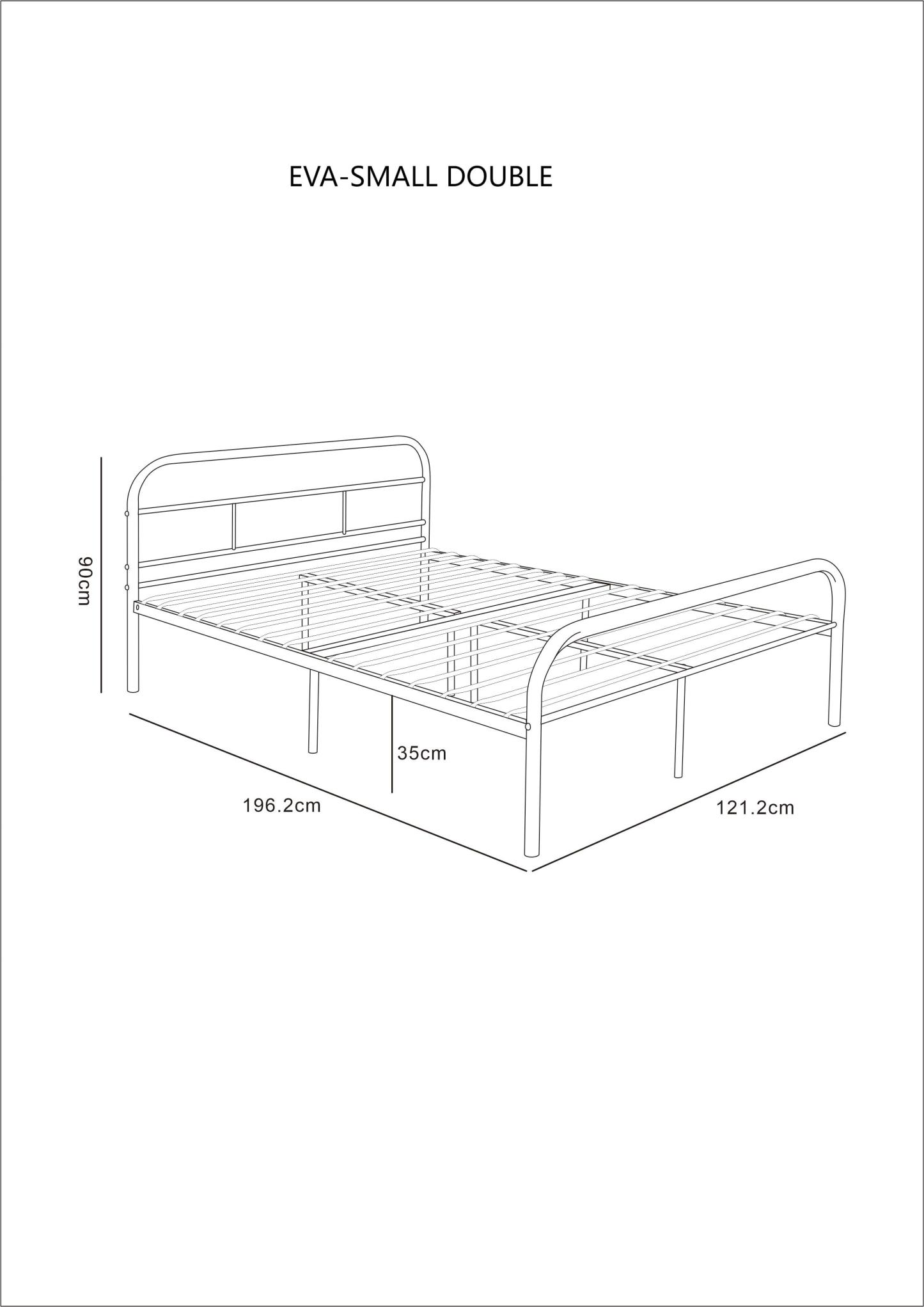 Eva Black Metal Bed Frame with Curved Headboard