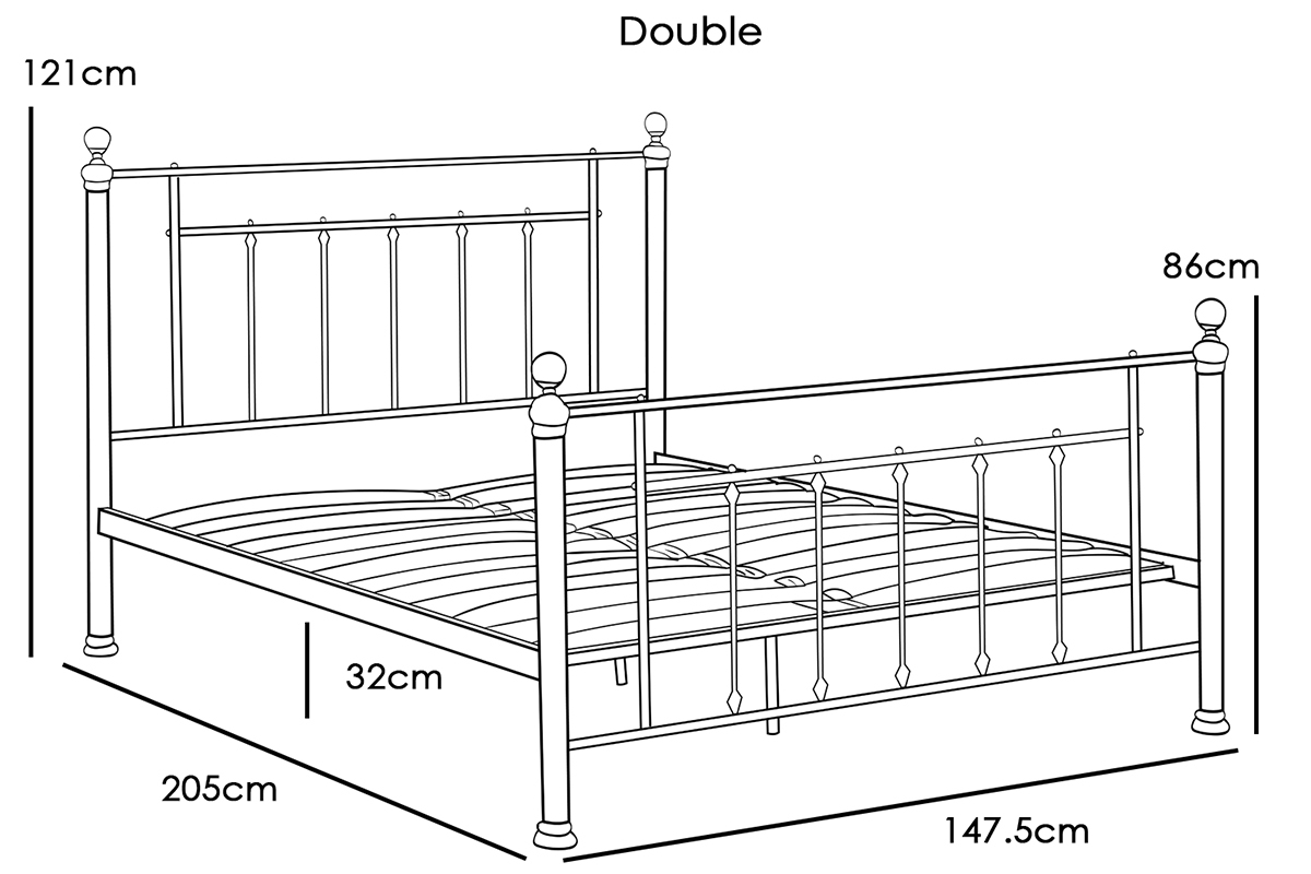 Harpenden Brushed Gold Metal Bed