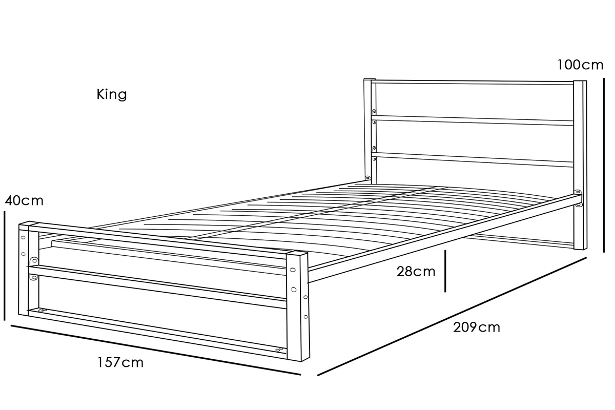 Hartfield White Metal King Bed