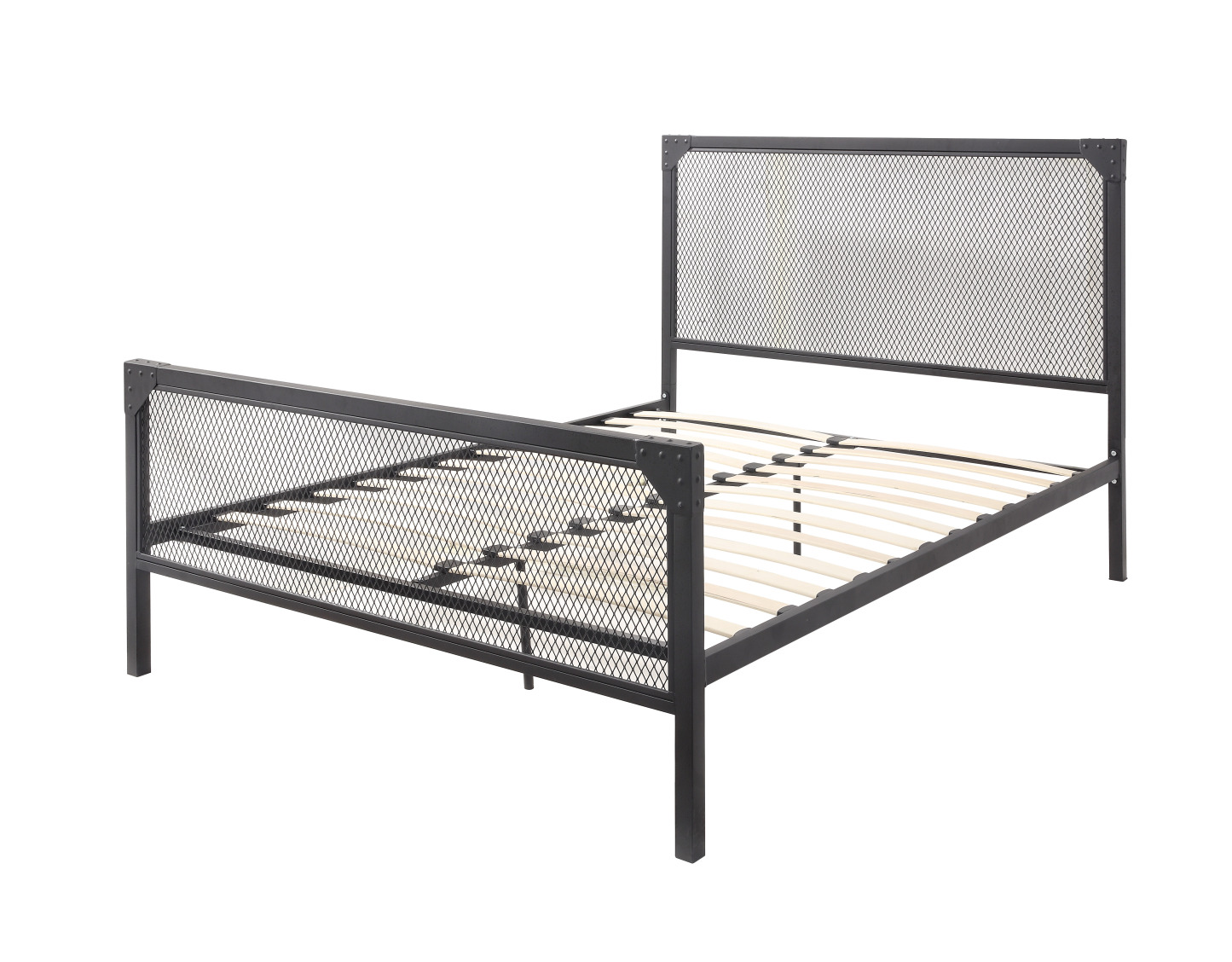 Weybridge Modern Industrial Black Metal Bed Frame