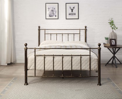 Harpenden Brushed Gold Metal Bed