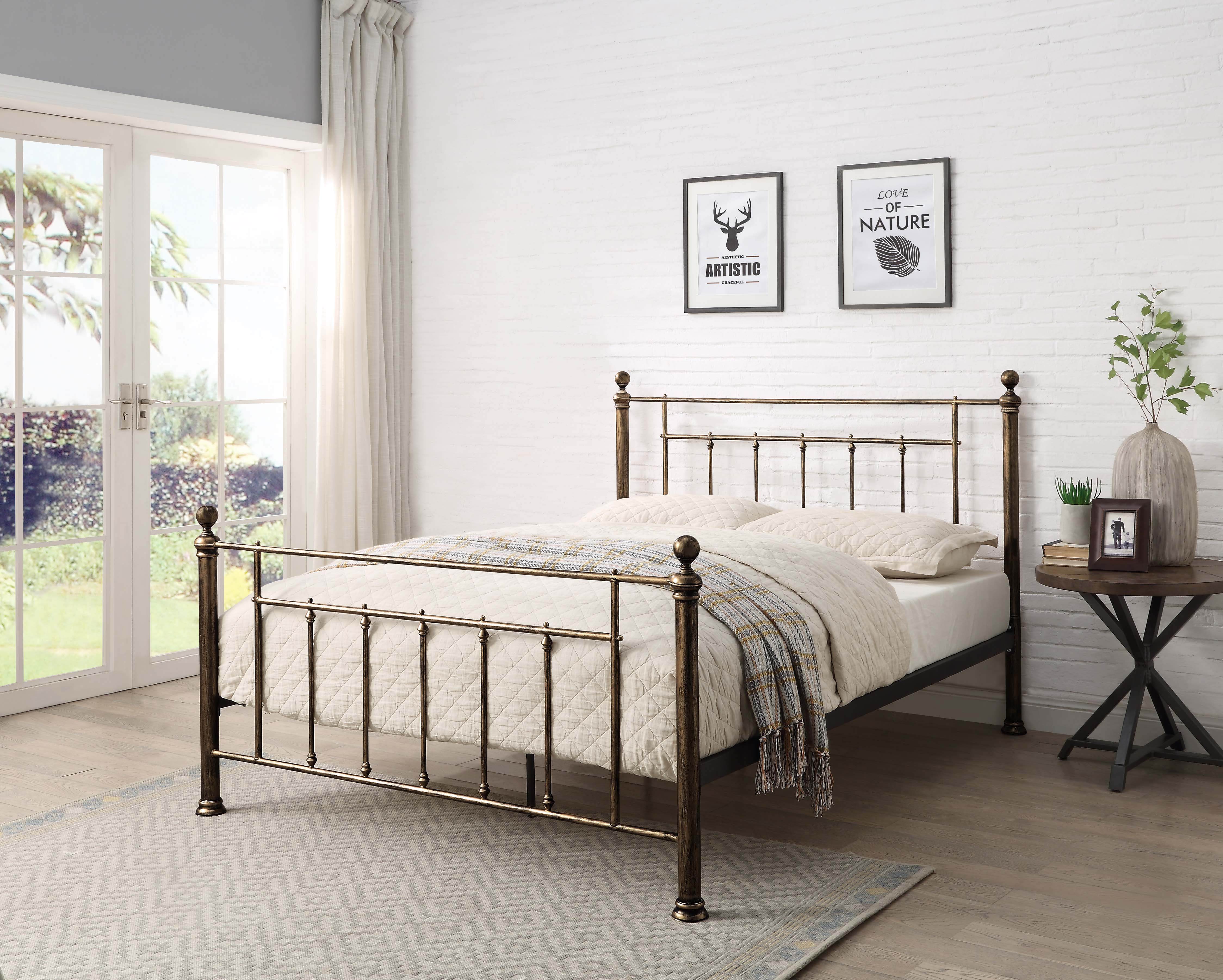 Harpenden Brushed Gold Metal Bed
