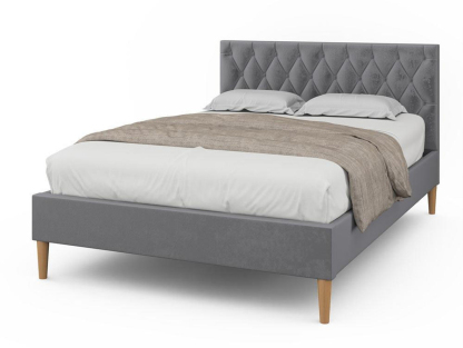 Hilton Grey Velvet Bed