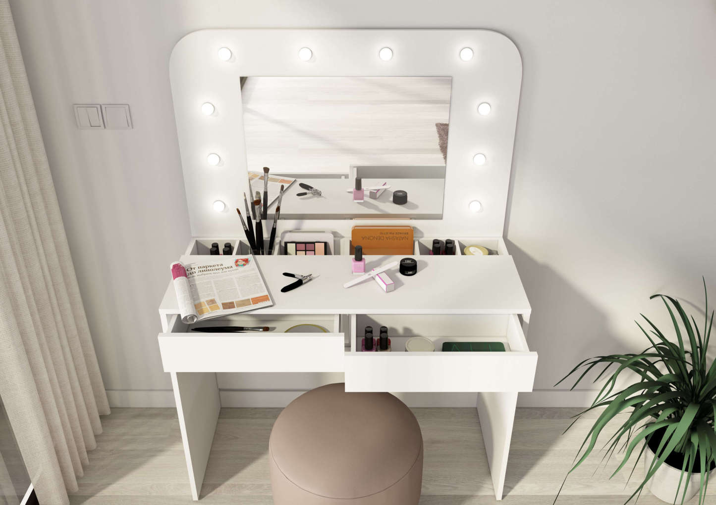 Hollywood Dressing Table & Beauty Bar