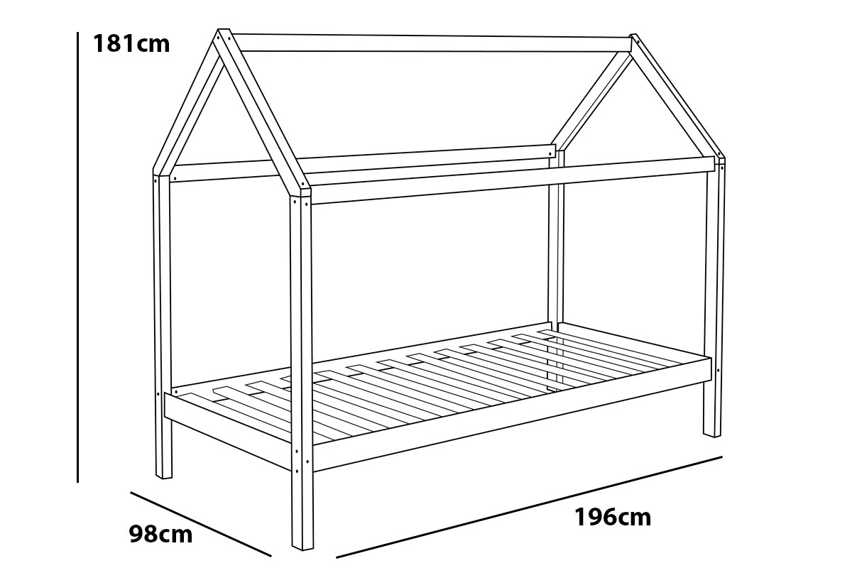 Jessie Kids White Wooden Tent Bed