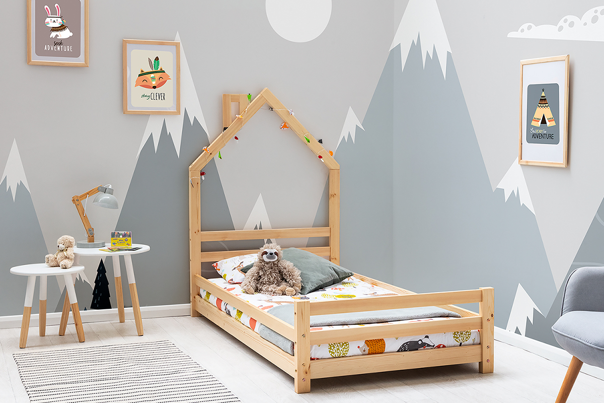 Juni Kids Pine Wooden House Bed