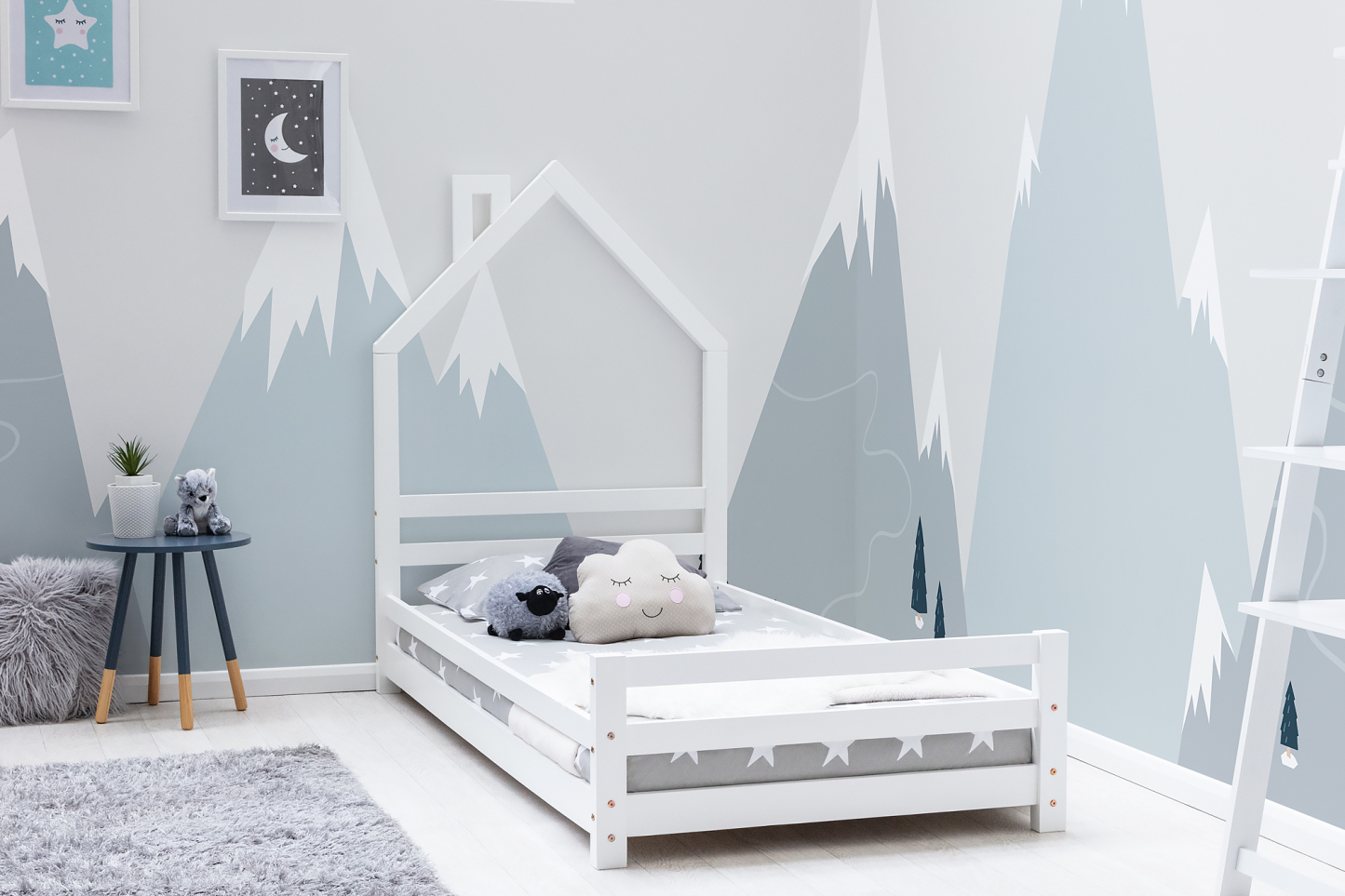 Juni Kids White Wooden House Bed