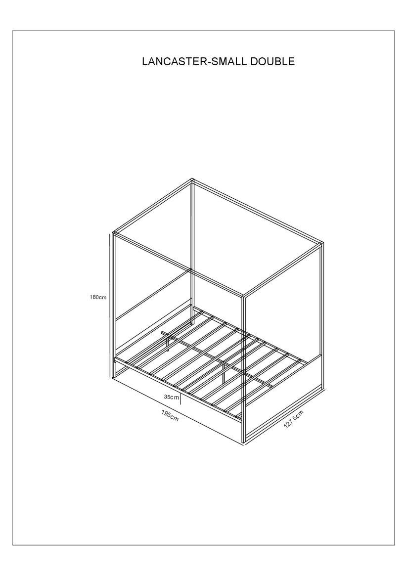 Lancaster Wood And Black Metal Bed Small Double, Double & King Size