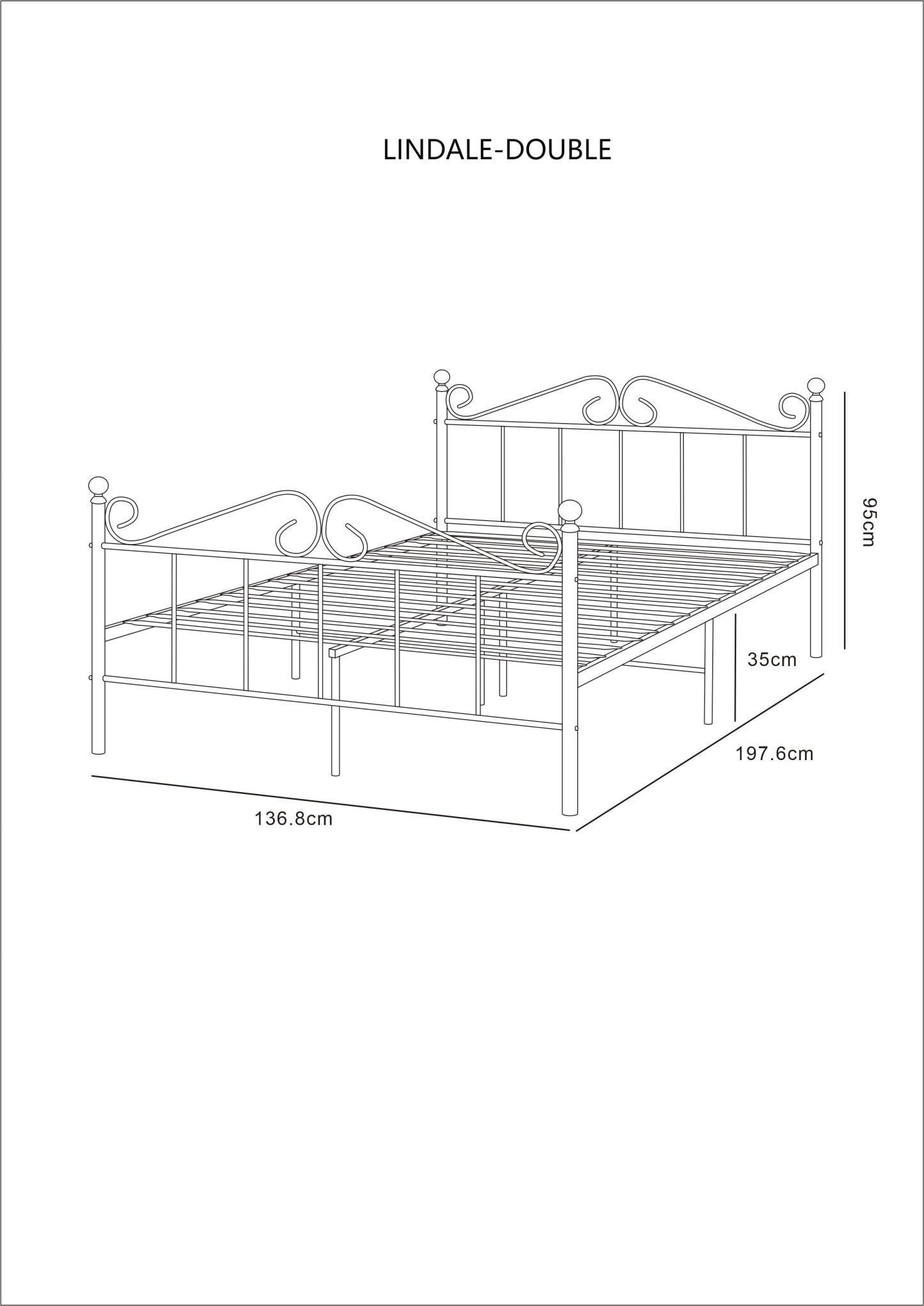 Lindale Vintage Black Metal Bed Frame