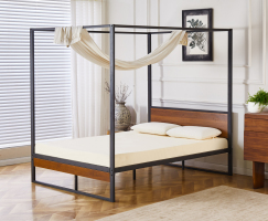 Lancaster Wood And Black Metal Bed