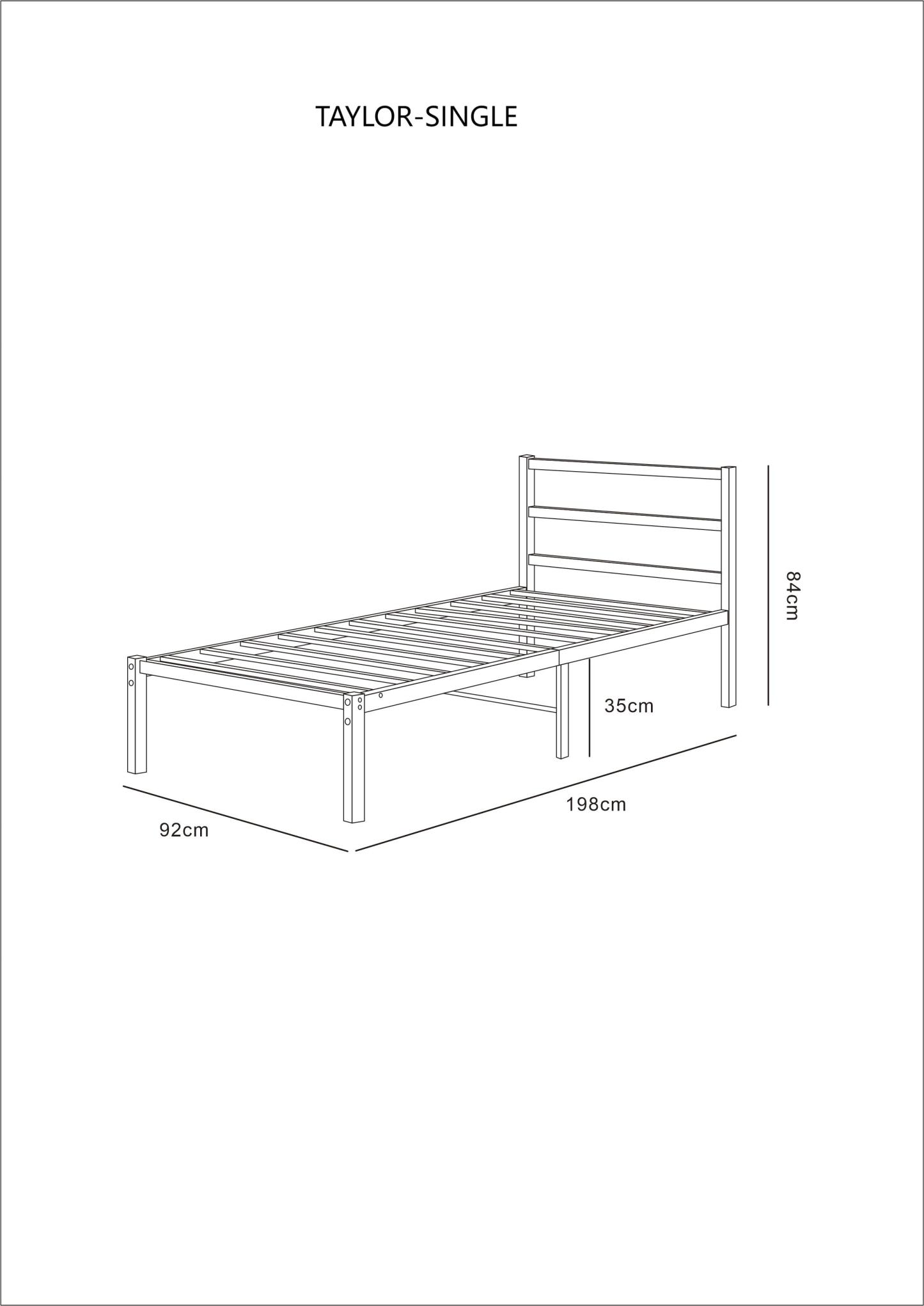 Taylor Minimalist Black Metal Bed Frame