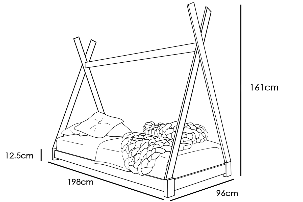 Kids Pine Wooden Tent Bed