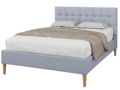 Torton LED Fabric Grey Velvet Fabric Bed