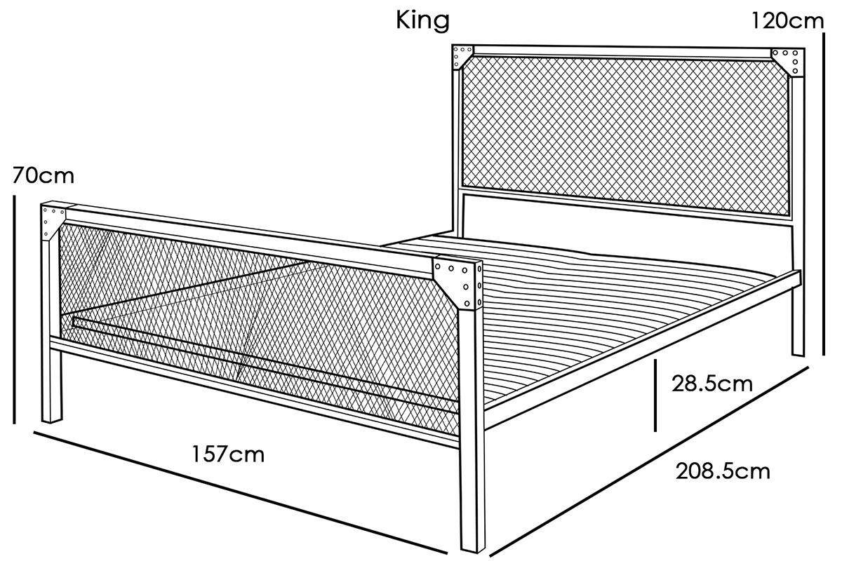 Weybridge Modern Industrial Black Metal Bed Frame