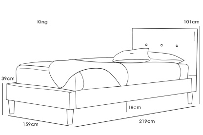 Wootton Scandinavian Grey Fabric Bed