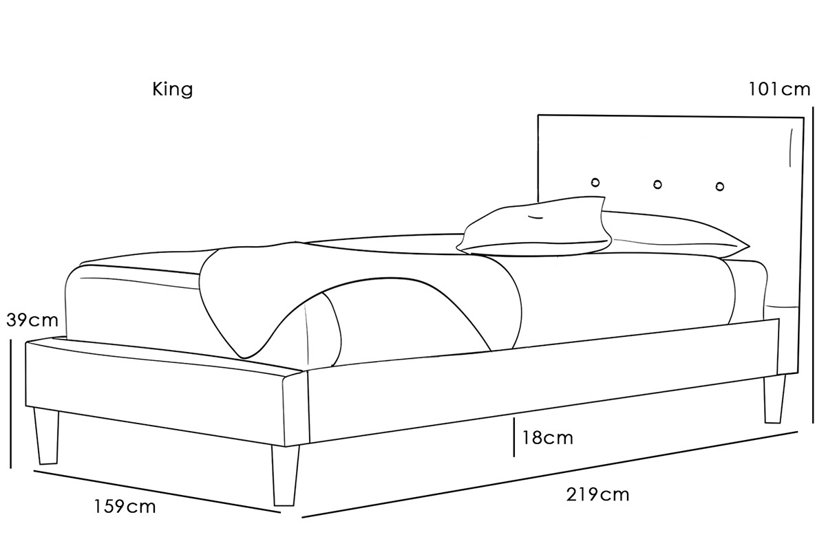 Wootton Scandinavian Crushed Silver Fabric Bed