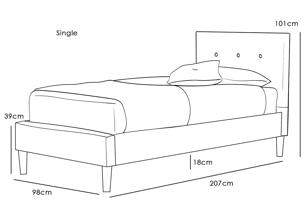 Wootton Scandinavian Crushed Silver Fabric Bed