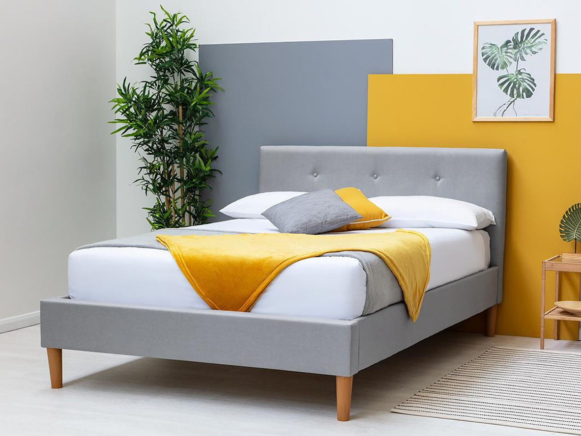 Wootton Scandinavian Grey Fabric Bed