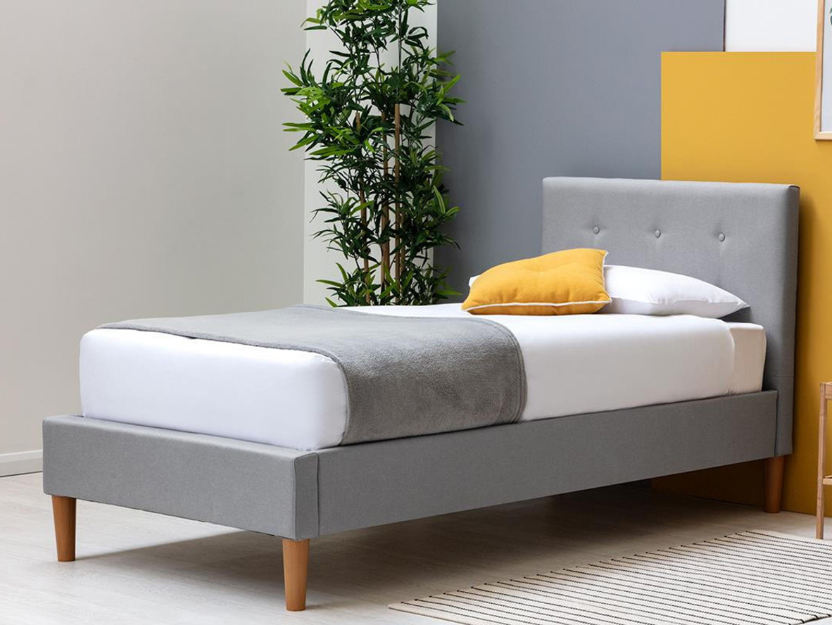 Wootton Scandinavian Grey Fabric Bed