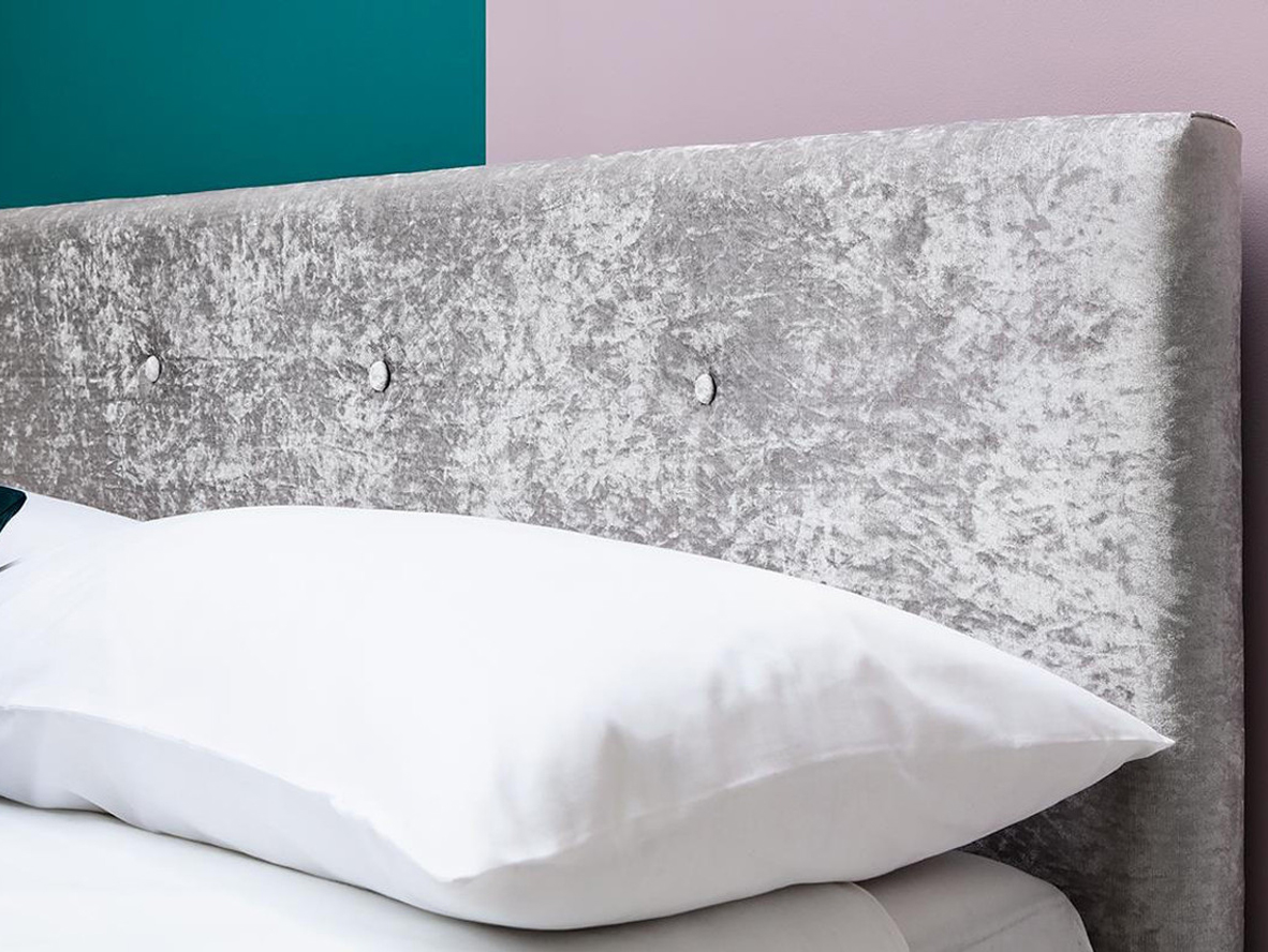 Wootton Scandinavian Crushed Silver Fabric Bed