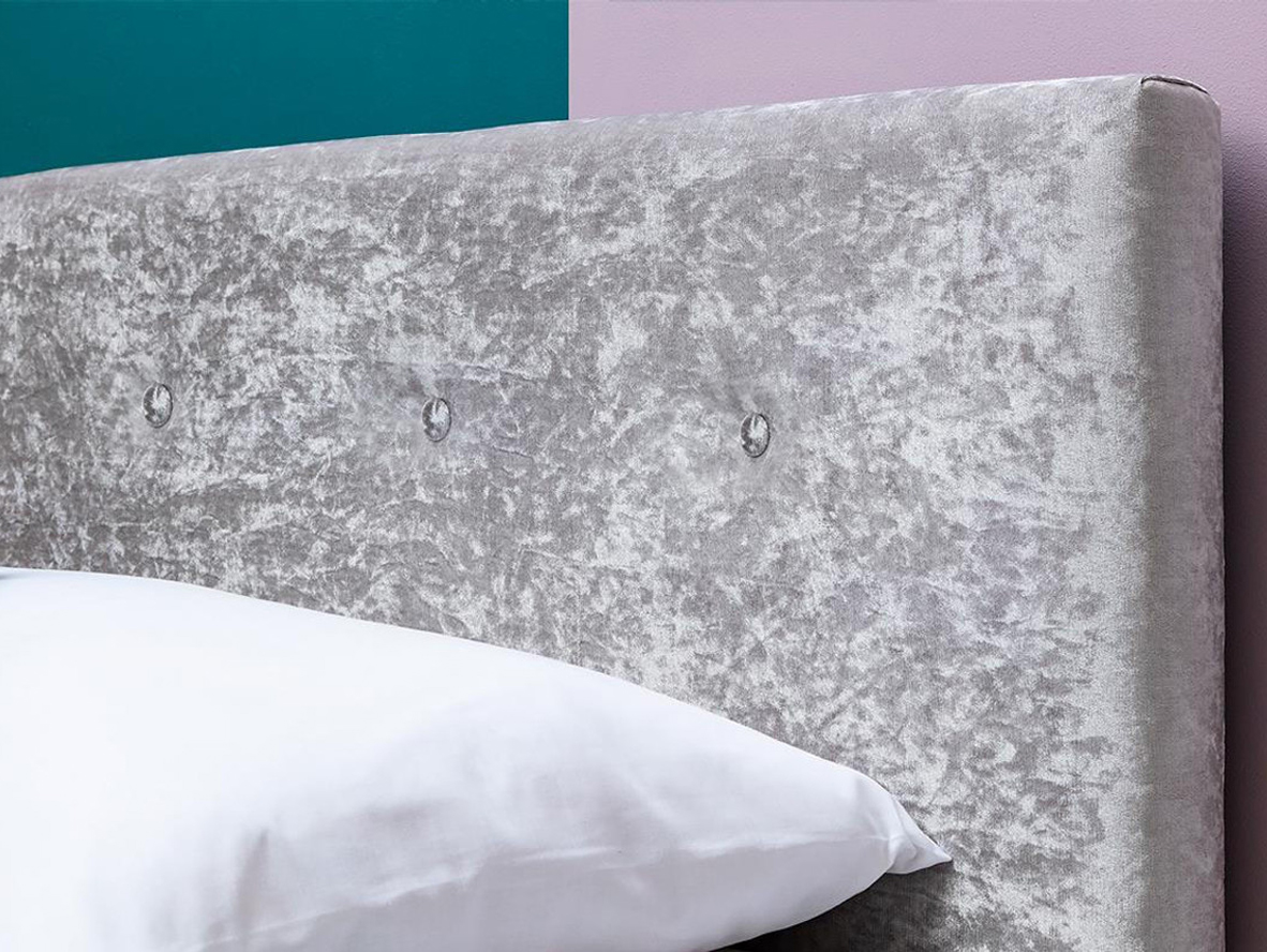 Wootton Scandinavian Crushed Silver Fabric Bed