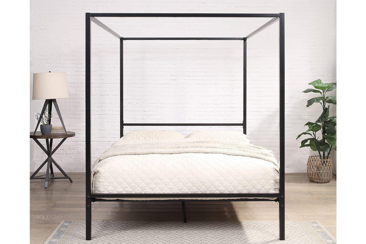 Black metal frame canopy outlet bed