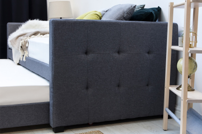 Holyrood Grey Fabric Day Bed With Trundle