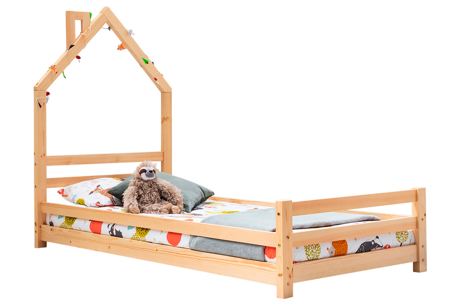 Juni Kids Pine Wooden House Bed