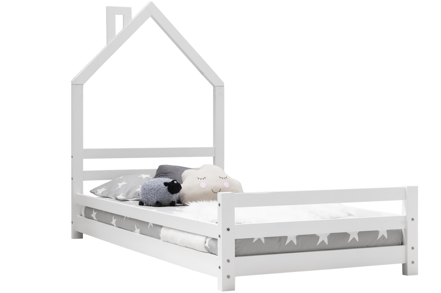 Juni Kids White Wooden House Bed