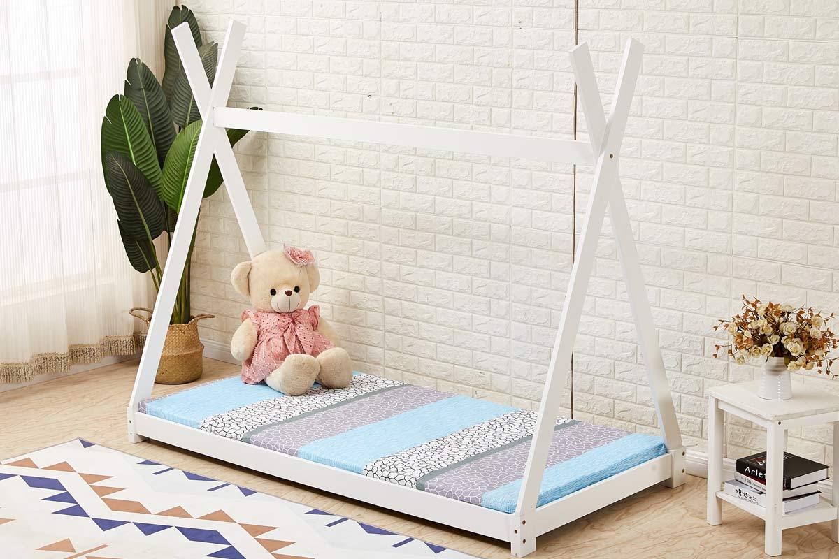 Kids White Wooden Tent Bed