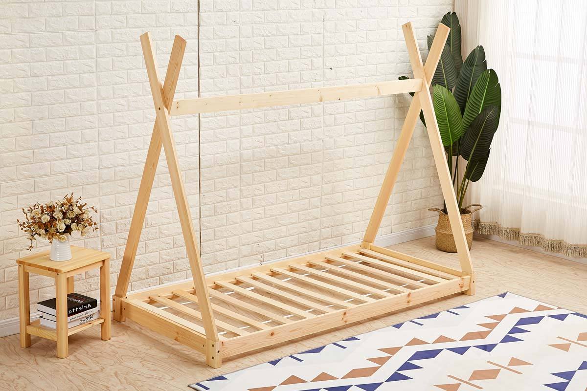 Kids Pine Wooden Tent Bed