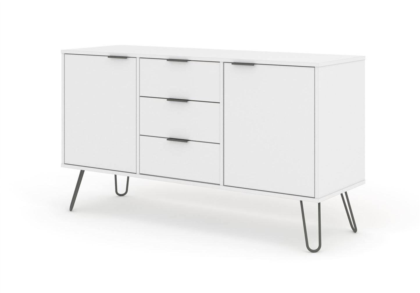 Augusta White Medium Sideboard With 2 Doors 3 Drawers