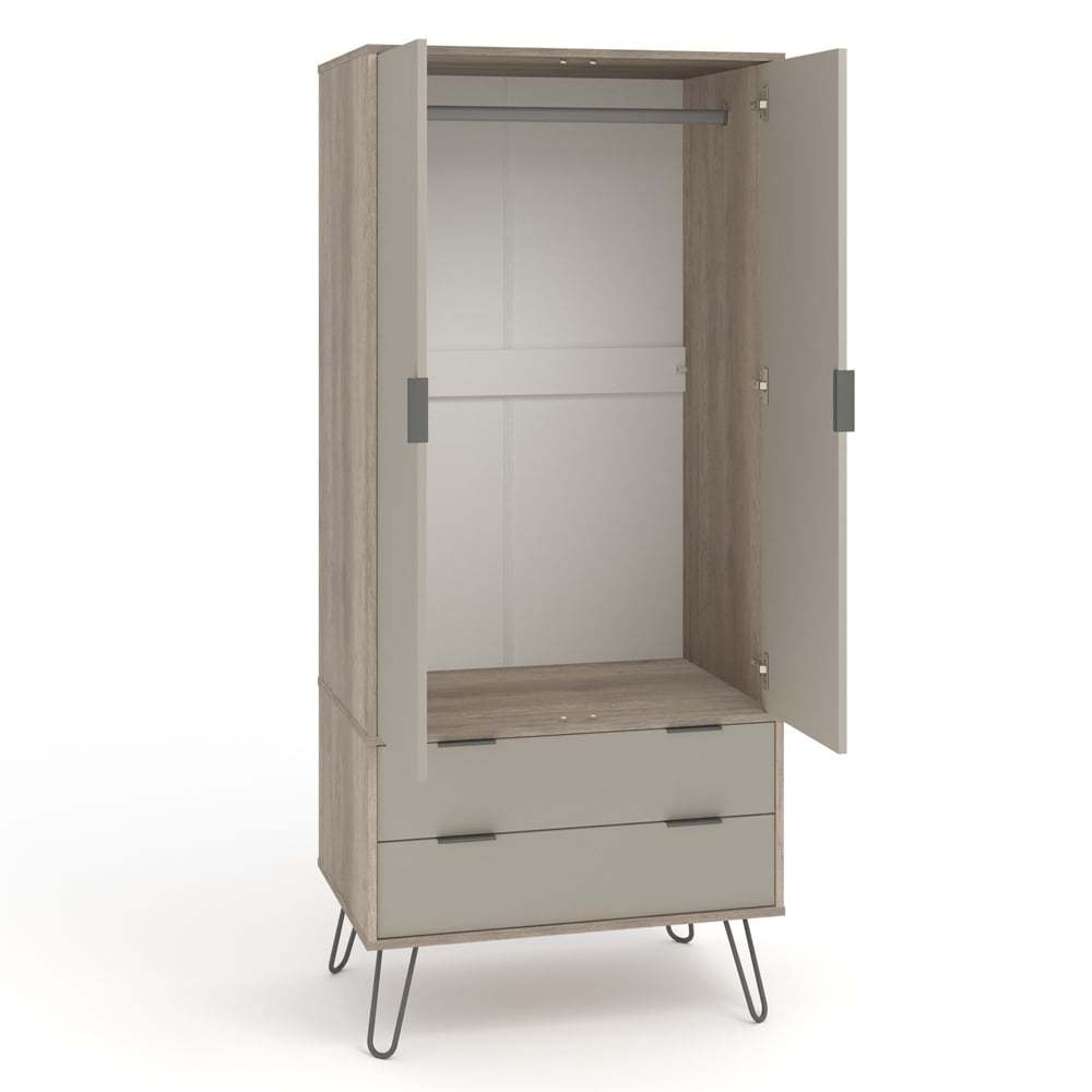 Augusta Driftwood 2 Door 2 Drawer Wardrobe
