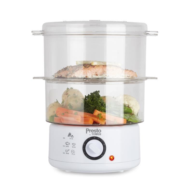 Tower Presto 400W 2 x 2.4 Litre Tier Steam Cooker