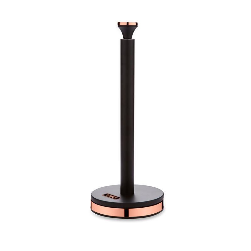 Tower Cavaletto Towel Pole Black & Rose Gold