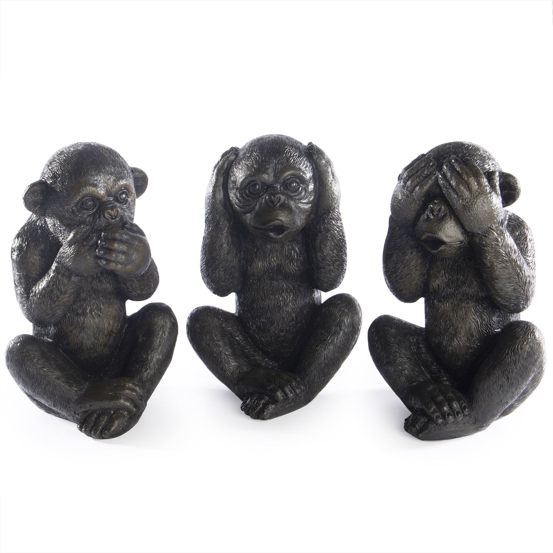 Wise Monkey Garden Ornaments - Set of 3 | M&W