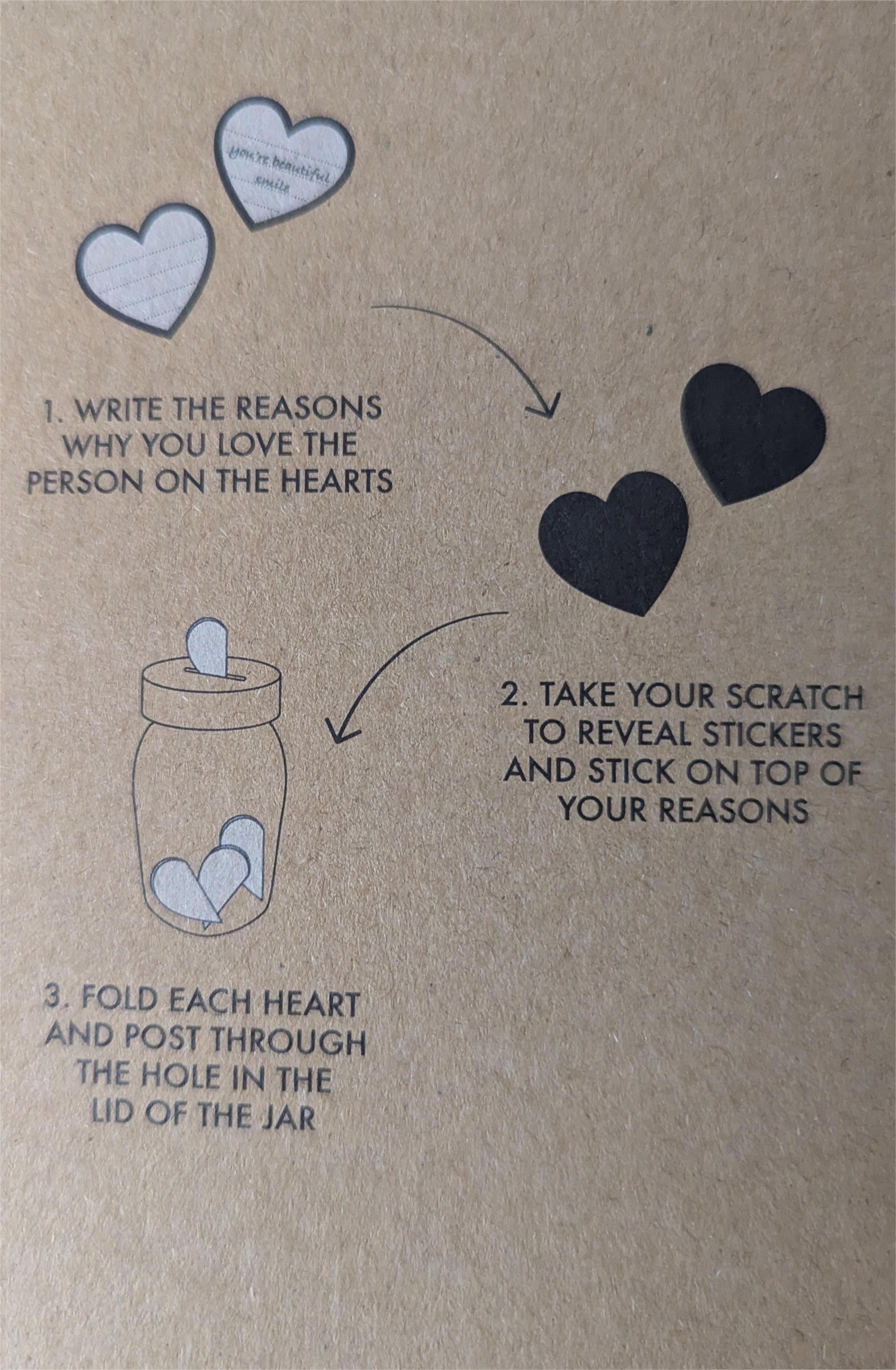 Reasons Why I Love You Jar - With Scratch to reveal cards