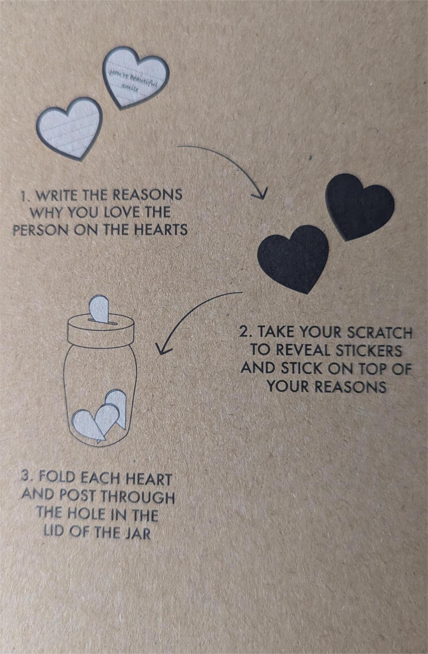 Reasons Why I Love You Jar - With Scratch to reveal cards