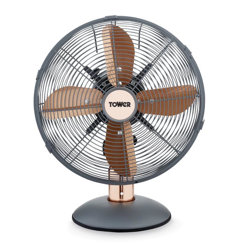 Tower Grey Cavaletto 12 Inch Metal Desk Fan