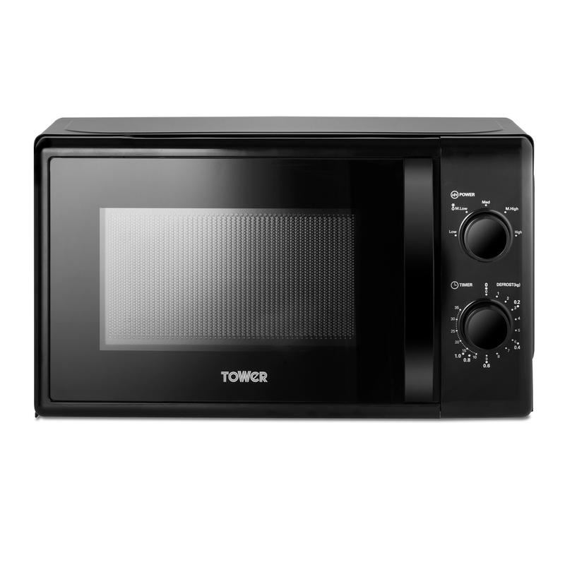 Tower Black 20 Litre 700W Manual Microwave