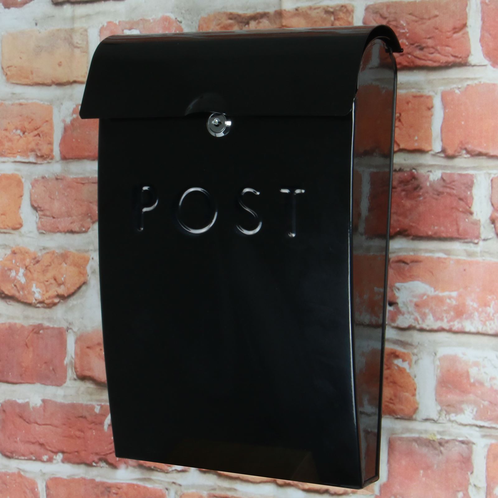 Wall Mounted Post Box in Black | M&W