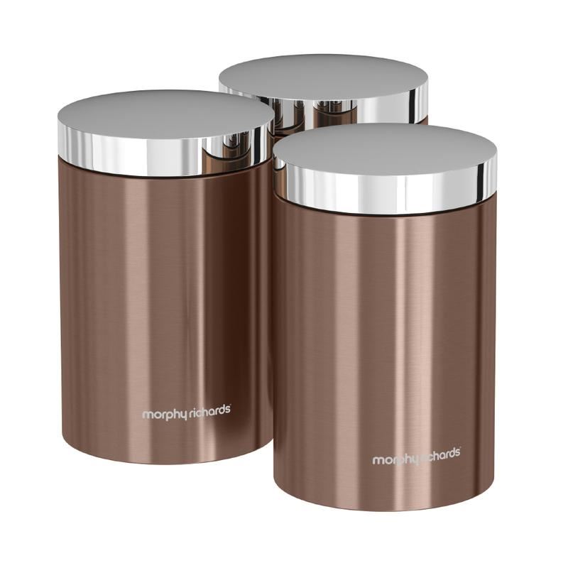 Morphy Richards Accents Set of 3 Canisters Copper