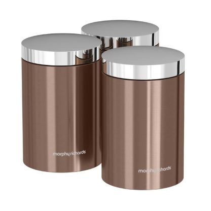 Morphy Richards Accents Set of 3 Canisters Copper